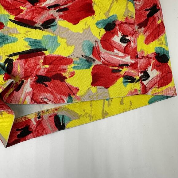 J Crew Yellow & Pink Floral Stretch Chino Shorts Womens Size 6 Bright Peony - Picture 5 of 12